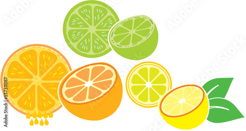 Icon set lemon, vector illustration on white background. Editable vector orange juice image. eps 10.