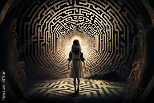 The labyrinth created with Generative AI technology. 