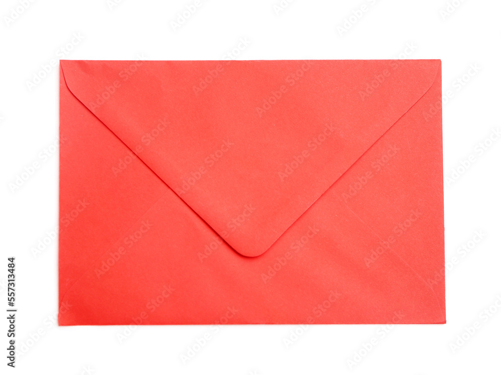 Red envelope on white background Red envelope on white background