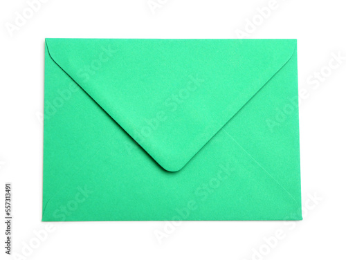 Green envelope on white background