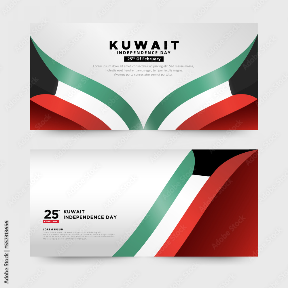 Fototapeta premium Kuwait Independence day background. 25th February Kuwait Independence Day