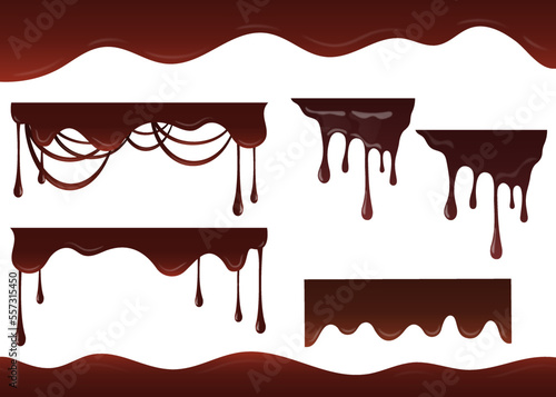 とろけるチョコ掛けのイラストセット
