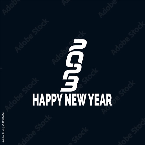 Happy new year logo design templet