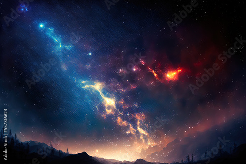 Wallpaper Mural stars against a galaxy filled night sky. Generative AI Torontodigital.ca