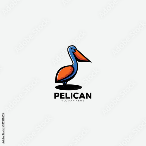 pelican logo mascot gradient color