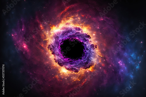 explosion in space Background of a vivid abstract nebula. Generative AI