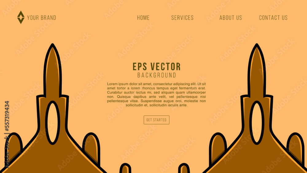 Obraz premium Editable vector website template with a jet isolated design