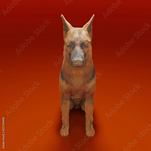 3d computer-rendered illustration of a German Shepard dog