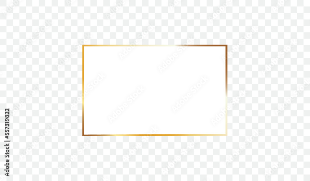 Gold frame vector. Gold frame on white background. Stylish vector invitation gold frame