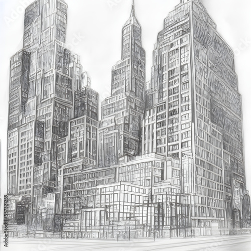 Cultural attractions New York City United States pencil sketch 