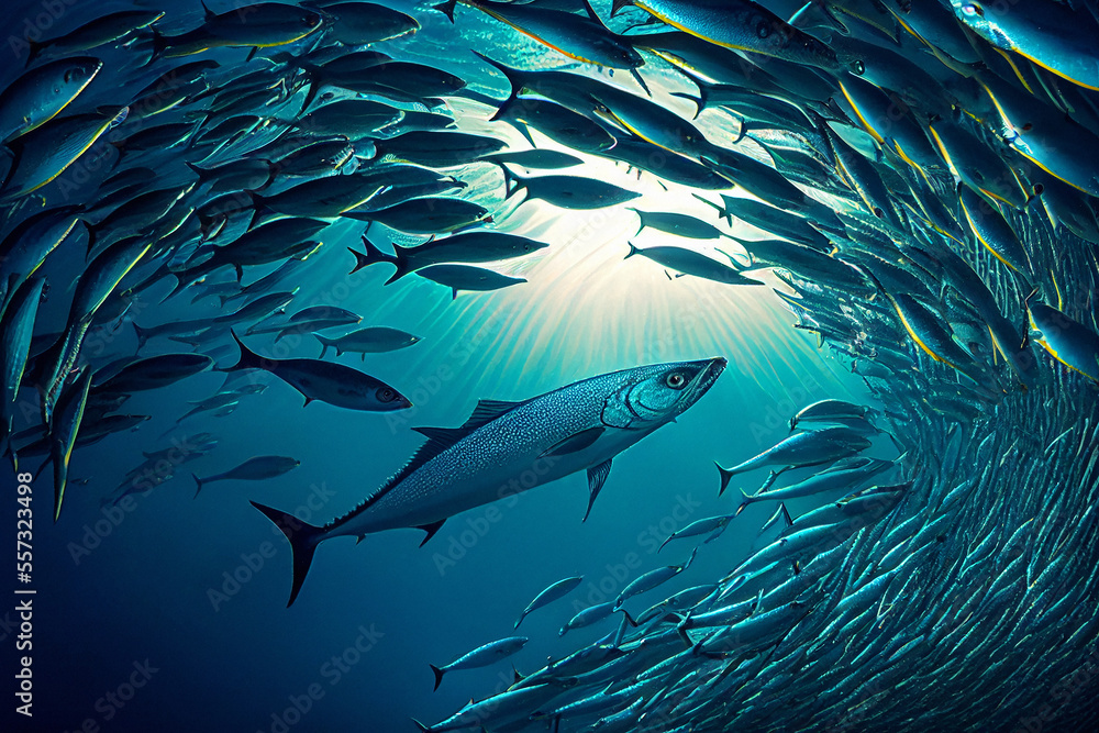 Naklejka premium Mackerel Fish - Generative AI