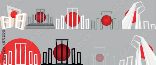 21 February international mother language day shahid minar set vector illustration
