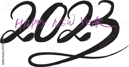 2023 Happy New Year New Year's card handwriting calligraphy