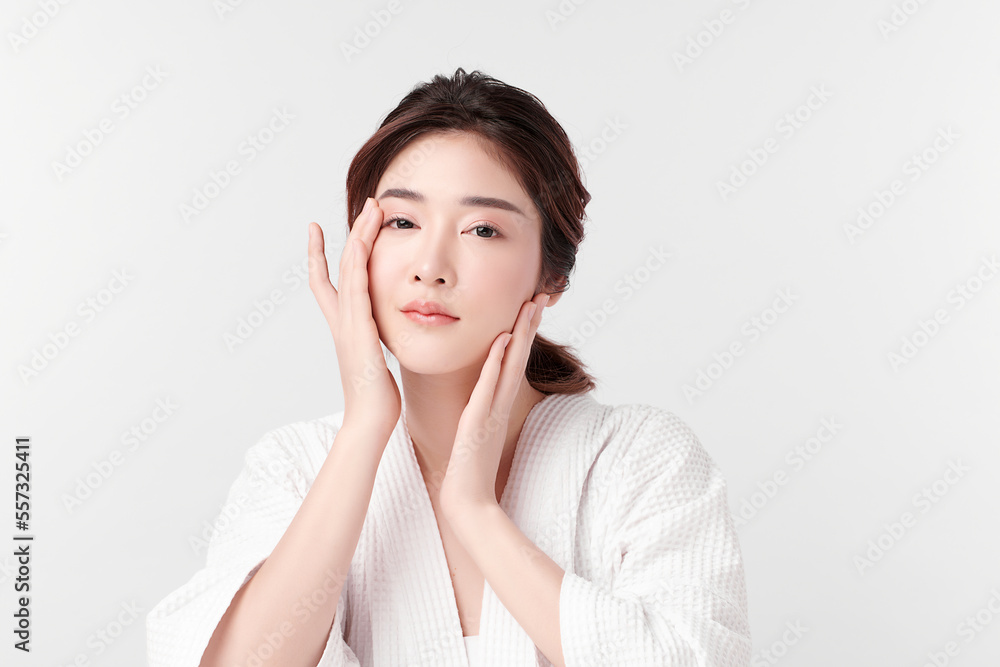 Beautiful young asian woman with clean fresh skin on white background, Face care, Facial treatment, Cosmetology, beauty and spa, Asian women portrait. Beautiful young asian woman with clean fresh skin on white background, Face care, Facial treatment, Cosmetology, beauty and spa, Asian women portrait.