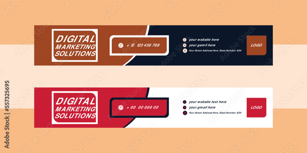 Fototapeta premium Digital marketing social media cover design template