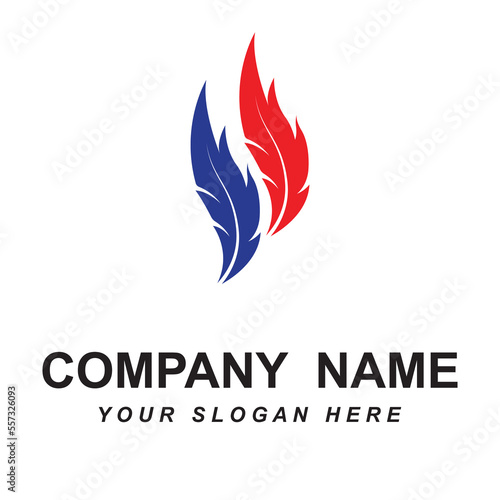 feather logo vector with slogan template