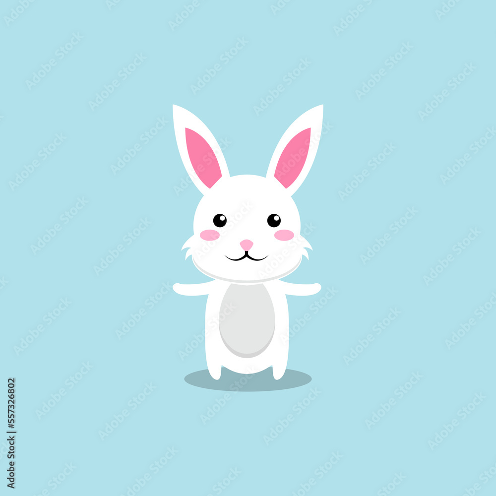 Rabbit cartoon vector illustration icon. isolated vector bunny animal concept. flat cartoon style Rabbit cartoon vector illustration icon. isolated vector bunny animal concept. flat cartoon style