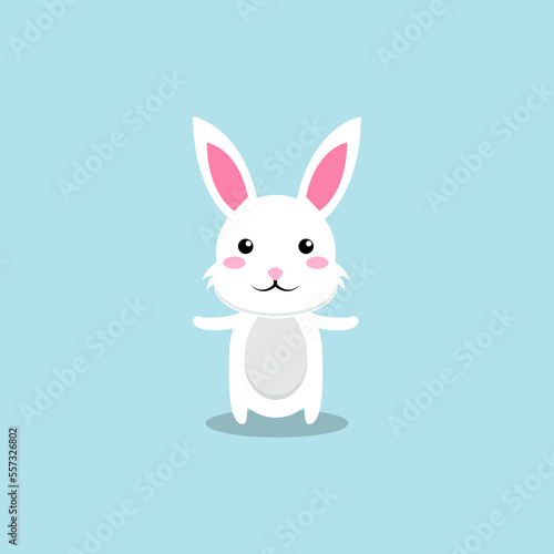 Rabbit cartoon vector illustration icon. isolated vector bunny animal concept. flat cartoon style © MuhammadBahrudin