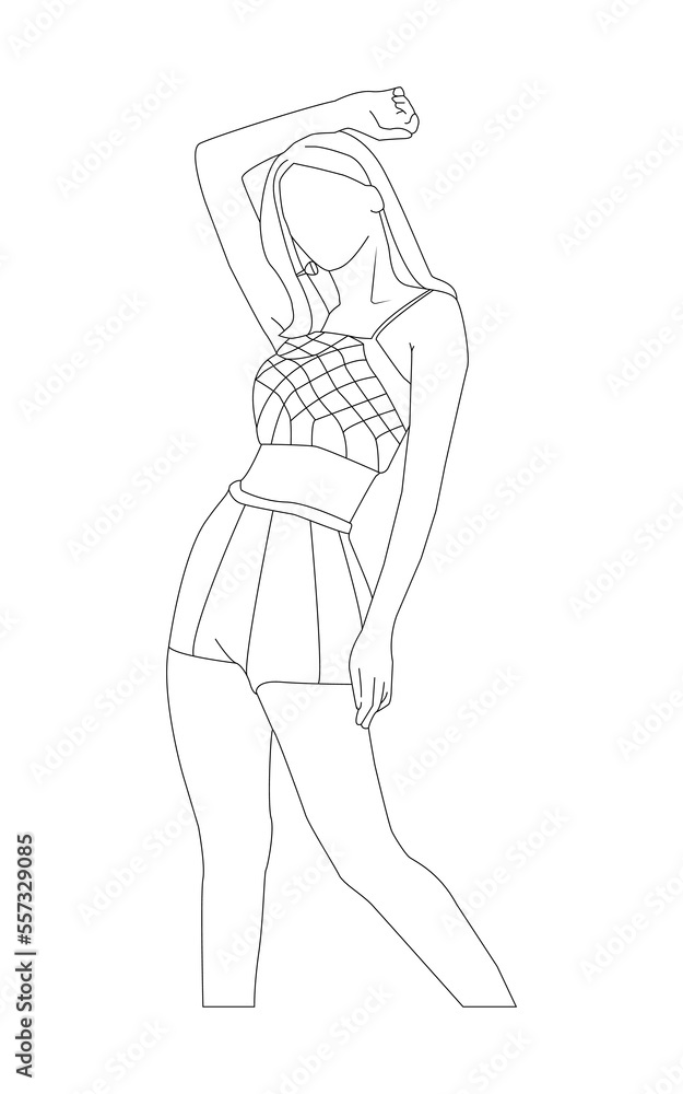illustration of a female kpop idol posing elegantly on stage while singing image eps.10 illustration of a female kpop idol posing elegantly on stage while singing image eps.10