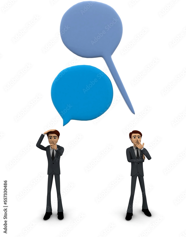 3d man with chat bubble and communication gap concept 3d man with chat bubble and communication gap concept