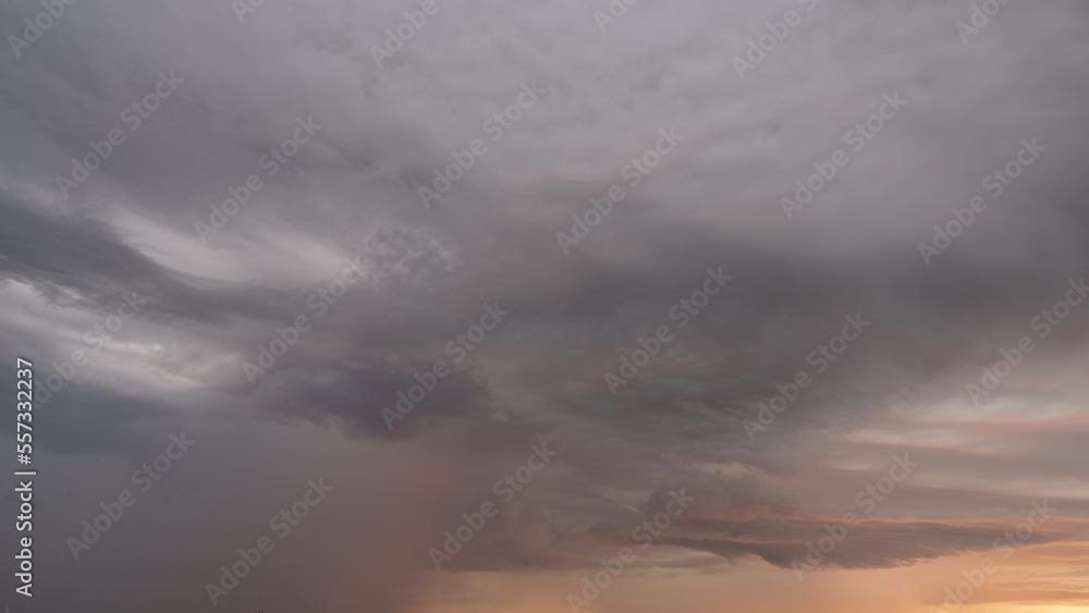 Detail shot of epic storm clouds during sunrise