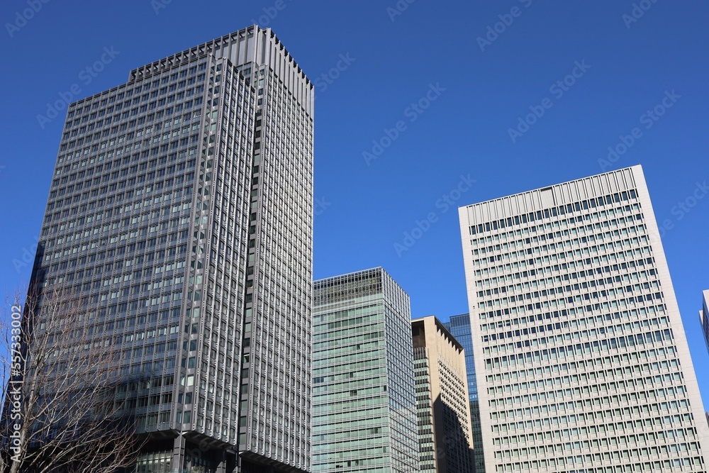 Chiyoda Ward, Tokyo, Japan, December 2022.Tokyo Station Marunouchi Exit and surrounding scenery Chiyoda Ward, Tokyo, Japan, December 2022.Tokyo Station Marunouchi Exit and surrounding scenery