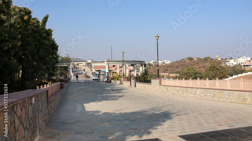 Nathdwara, Rajasthan, India 28th December 2022: The Statue of Trust or Vishwas Swaroopam is a statue of the Hindu god Shiva. Mahadev copper Murti. One of the most popular newly opened tourist place.