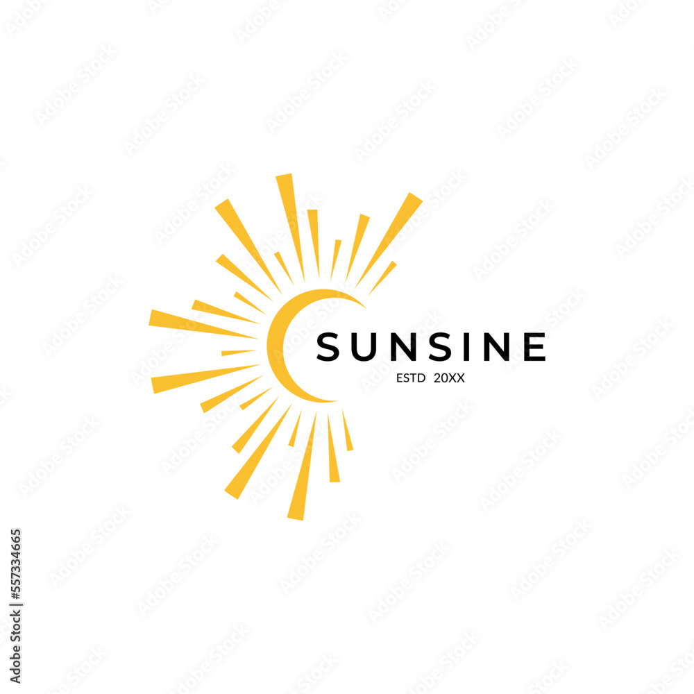 Fototapeta premium Icon logo and symbol, sun, window design template, geometric abstract design element for decoration.