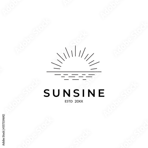 Icon logo and symbol, sun, window design template, geometric abstract design element for decoration.