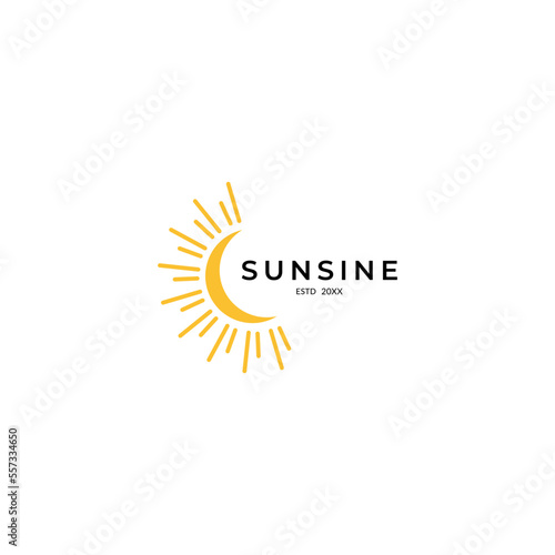 Icon logo and symbol, sun, window design template, geometric abstract design element for decoration.