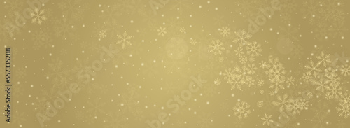 Silver Snow Vector Panoramic Gold Background.