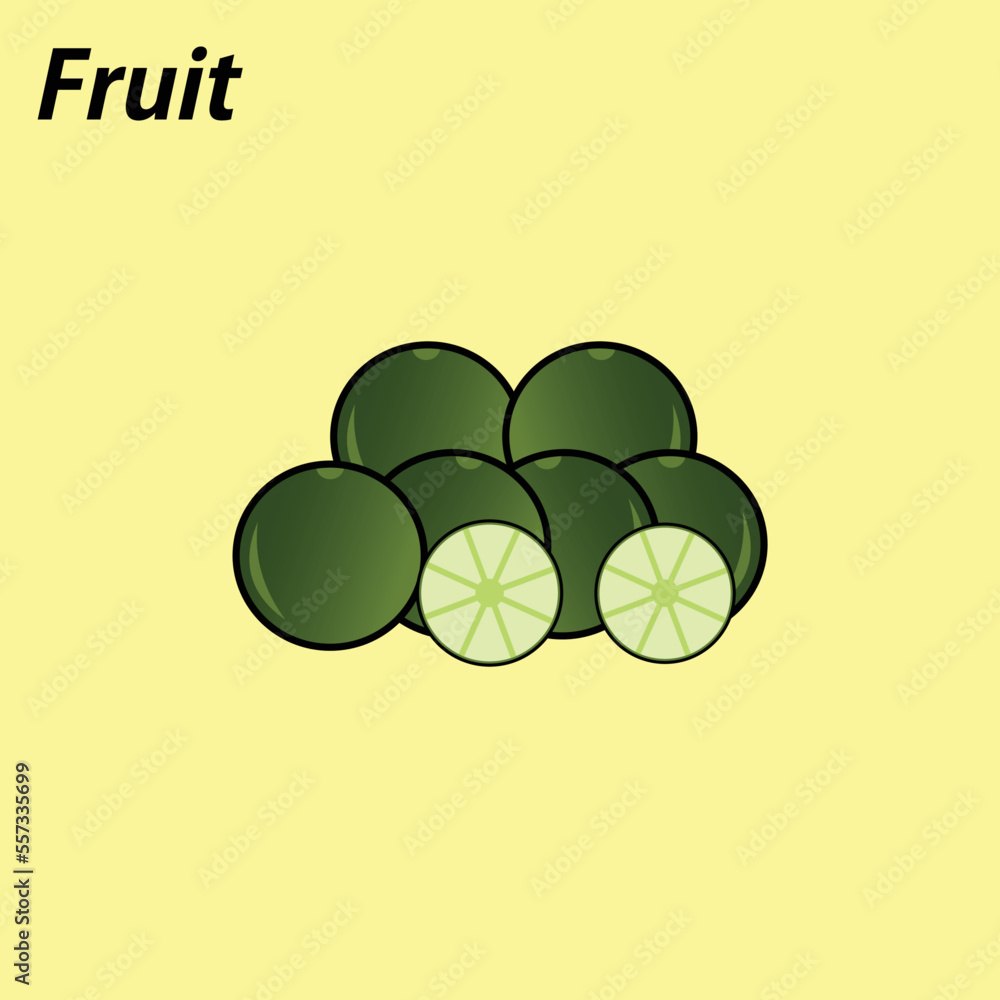 Fruit vector illustration of lime Fruit vector illustration of lime