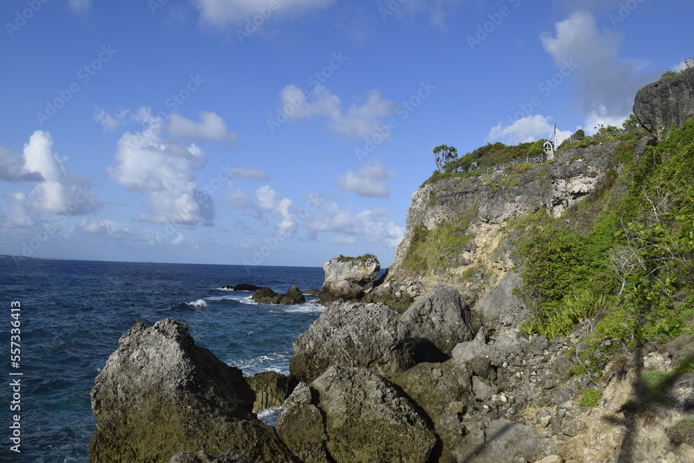 rocks on the edge of the sea, the tourist area of ​​​​Tanjung Bira Indonesia.  asia travel