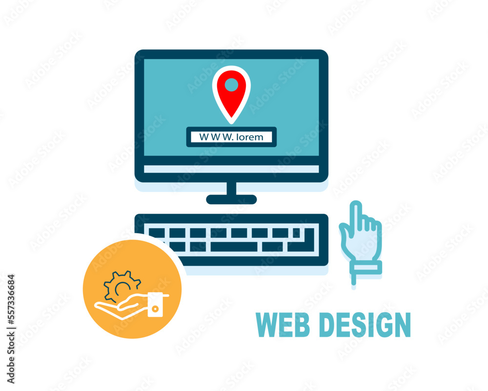 Vector infographic design and marketing icons. Can be used to create workflows, graphs, web design, computer monitor. Business concept. Top SEO trends to rank your website, search for new technologies