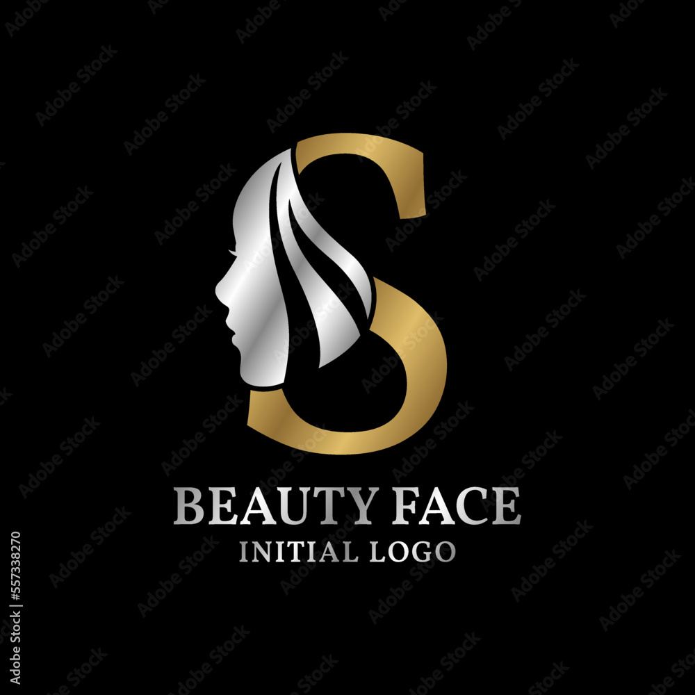 letter S beauty face initial vector logo design element letter S beauty face initial vector logo design element