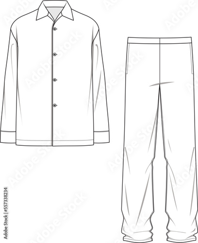 MEN AND BOYS WEAR RESORT SET SHIRT AND SHORT VECTOR SKETCH
