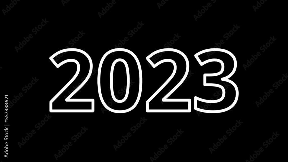 2023 new year animated logo - expanding outline 2023 new year animated logo - expanding outline