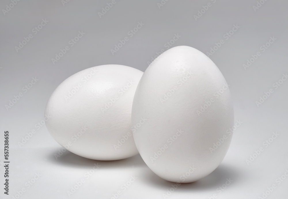 Two large white shell eggs Two large white shell eggs