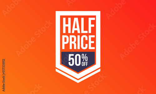Half Price 50% Off Shopping Label