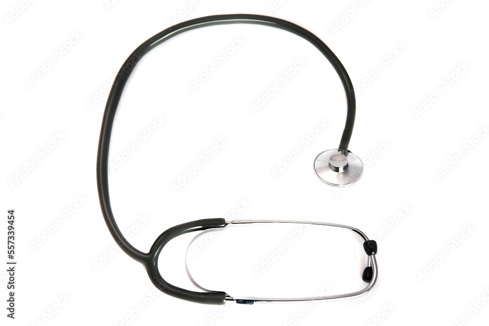 Stethoscope for checking pulse on white background Stethoscope for checking pulse on white background