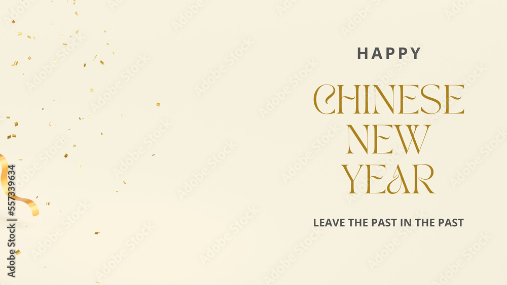 Chinese New Year with gold glitter background