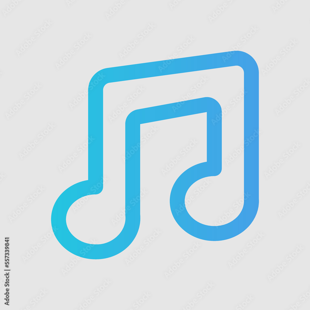 Music icon in gradient style about user interface, use for website mobile app presentation Music icon in gradient style about user interface, use for website mobile app presentation