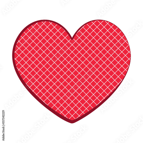 red cartoon heart with checkered pattern