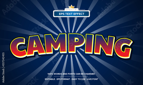 text effect camping editable 3d holiday style