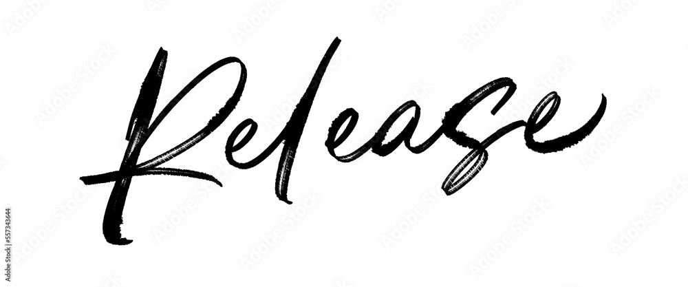 Release Hand Lettering With Brush Texture Release Hand Lettering With Brush Texture