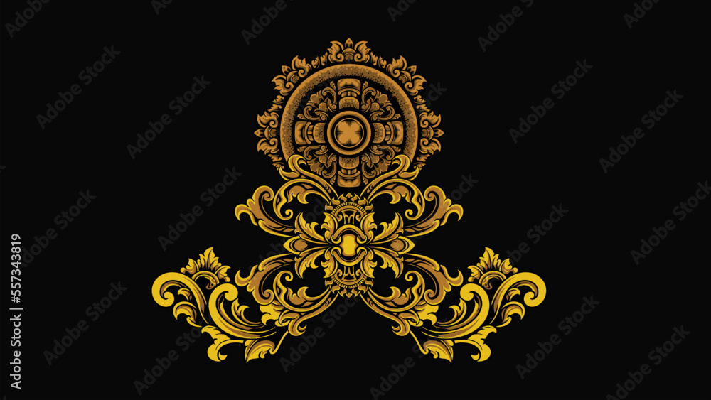 Vector engraved classic ornament design for elements, editable color Vector engraved classic ornament design for elements, editable color