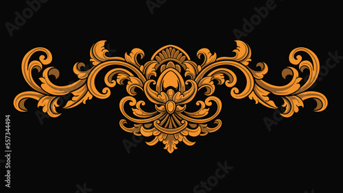 Vector engraved classic ornament design for elements, editable color