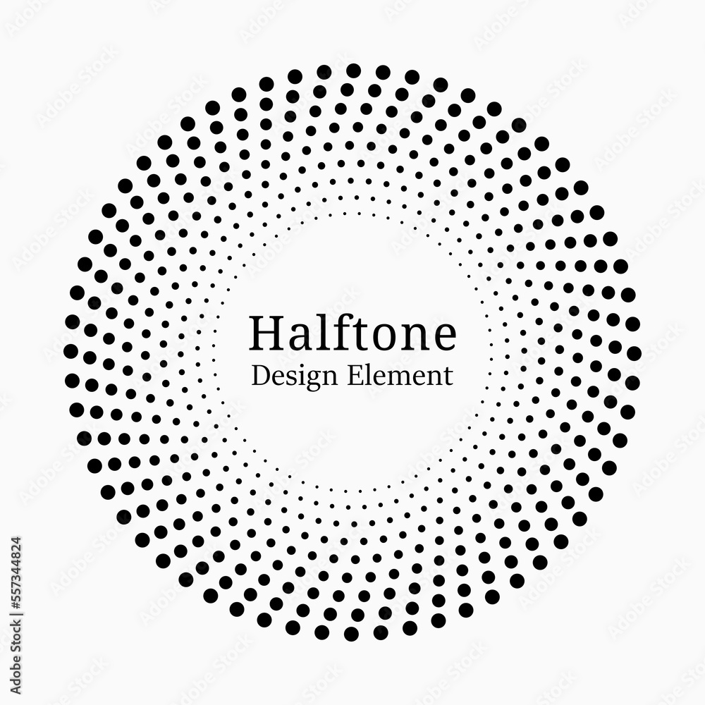 Dotted circular logo. circular concentric dots isolated on the white background. Halftone fabric design. Halftone circle dots texture. Vector design element for various purposes. Dotted circular logo. circular concentric dots isolated on the white background. Halftone fabric design. Halftone circle dots texture. Vector design element for various purposes.
