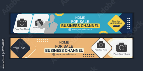 Youtube banner channel art template design
