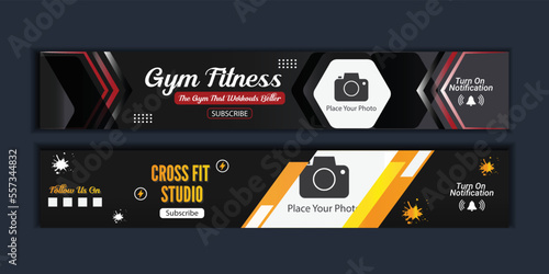 youtube banner design for Gym and fitness 